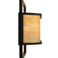 Meyda Lighting Contempo 24" 3-Light Craftsman Brown Wall Sconce With Beige Iridescent Shade Glass