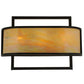 Meyda Lighting Contempo 24" 3-Light Craftsman Brown Wall Sconce With Beige Iridescent Shade Glass