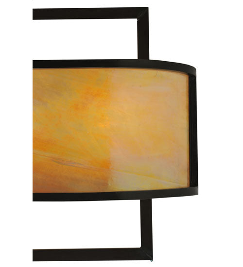 Meyda Lighting Contempo 24" 3-Light Craftsman Brown Wall Sconce With Beige Iridescent Shade Glass