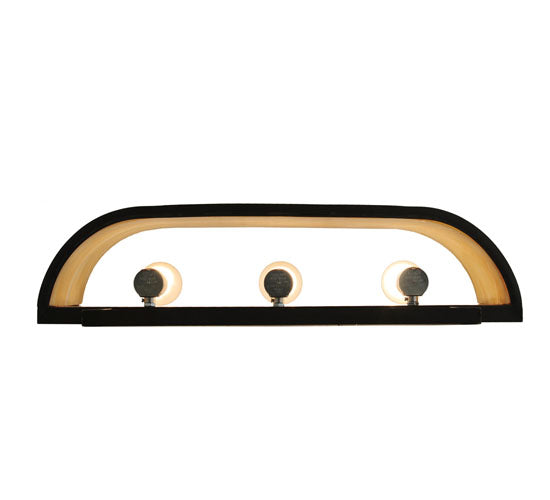 Meyda Lighting Contempo 24" 3-Light Craftsman Brown Wall Sconce With Beige Iridescent Shade Glass