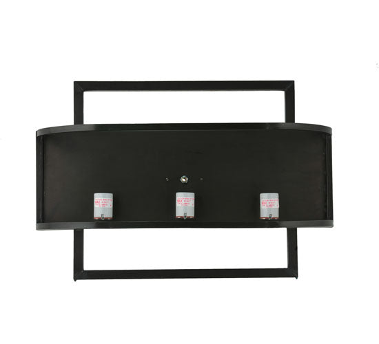 Meyda Lighting Contempo 24" 3-Light Craftsman Brown Wall Sconce With Beige Iridescent Shade Glass