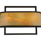 Meyda Lighting Contempo 24" 3-Light Craftsman Brown Wall Sconce With Beige Iridescent Shade Glass
