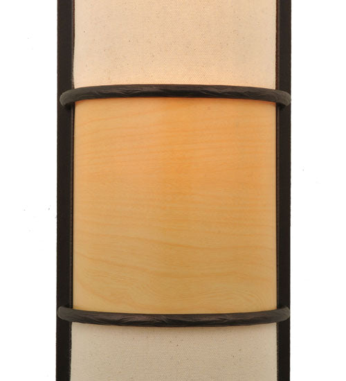 Meyda Lighting Contempo 7" 2-Light Mahogany Bronze Wall Sconce With Beige Shade