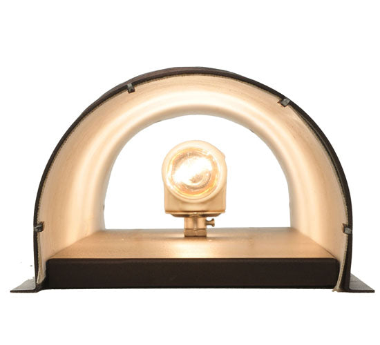 Meyda Lighting Contempo 7" 2-Light Mahogany Bronze Wall Sconce With Beige Shade