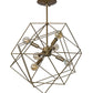 Meyda Lighting Conundrum 19" 6-Light Champagne Metallic Pendant Light With Gold Shade