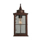 Meyda Lighting Coolidge 7" Antique Rust Wall Sconce With Clear Seeded Lantern Shade Glass