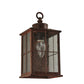 Meyda Lighting Coolidge 7" Antique Rust Wall Sconce With Clear Seeded Lantern Shade Glass