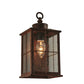 Meyda Lighting Coolidge 7" Antique Rust Wall Sconce With Clear Seeded Lantern Shade Glass
