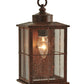 Meyda Lighting Coolidge 7" Antique Rust Wall Sconce With Clear Seeded Lantern Shade Glass