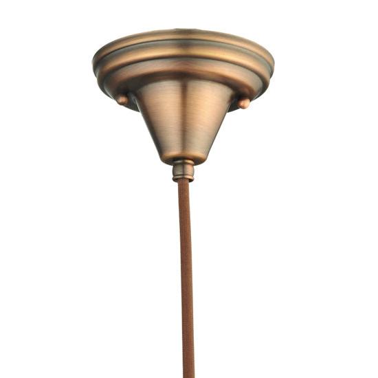 Meyda Lighting Copper Cloth Covered Paddle Socket Hanger Pendant Light With 4" Burnished Copper Fitter