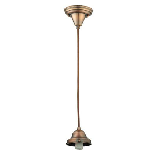 Meyda Lighting Copper Cloth Covered Paddle Socket Hanger Pendant Light With 4" Burnished Copper Fitter