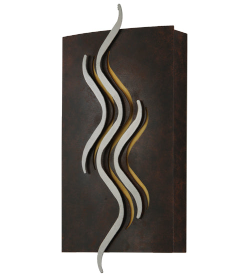 Meyda Lighting Copperwynd 12" 2-Light Cajun Spice Wall Sconce With Tawnyrock Idalight Shade Glass