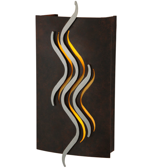 Meyda Lighting Copperwynd 12" 2-Light Cajun Spice Wall Sconce With Tawnyrock Idalight Shade Glass