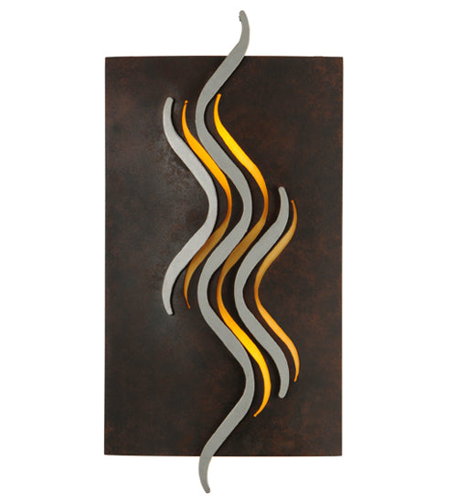 Meyda Lighting Copperwynd 12" 2-Light Cajun Spice Wall Sconce With Tawnyrock Idalight Shade Glass