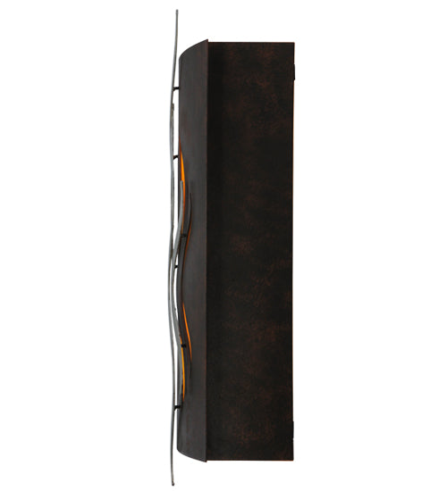 Meyda Lighting Copperwynd 12" 2-Light Cajun Spice Wall Sconce With Tawnyrock Idalight Shade Glass