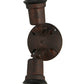 Meyda Lighting Copperwynd 12" 2-Light Cajun Spice Wall Sconce With Tawnyrock Idalight Shade Glass
