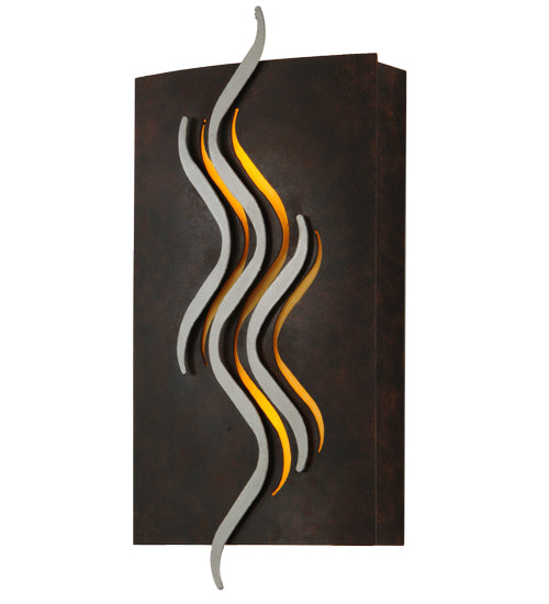 Meyda Lighting Copperwynd 12" 2-Light Cajun Spice Wall Sconce With Tawnyrock Idalight Shade Glass