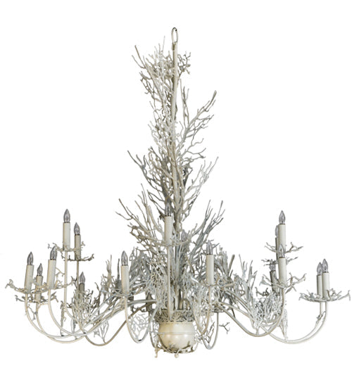 Meyda Lighting Coral 72" 18-Light Beige Hammer Chandelier With White Faux Candlelight
