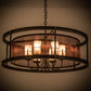 Meyda Lighting Cordoba 36" 6-Light Gilded Tobacco Pendant Light With Frosted Shade Glass