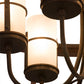 Meyda Lighting Cordoba 36" 6-Light Gilded Tobacco Pendant Light With Frosted Shade Glass