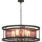 Meyda Lighting Cordoba 36" 6-Light Gilded Tobacco Pendant Light With Frosted Shade Glass
