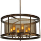 Meyda Lighting Cordoba 42" 6-Light Gilded Tobacco Pendant Light With Taupe Textralite Shade