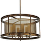 Meyda Lighting Cordoba 42" 6-Light Gilded Tobacco Pendant Light With Taupe Textralite Shade