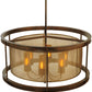Meyda Lighting Cordoba 42" 6-Light Gilded Tobacco Pendant Light With Taupe Textralite Shade