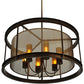 Meyda Lighting Cordoba 42" 6-Light Gilded Tobacco Pendant Light With Taupe Textralite Shade