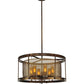 Meyda Lighting Cordoba 42" 6-Light Gilded Tobacco Pendant Light With Taupe Textralite Shade