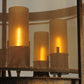 Meyda Lighting Cordoba 42" 6-Light Gilded Tobacco Pendant Light With Taupe Textralite Shade