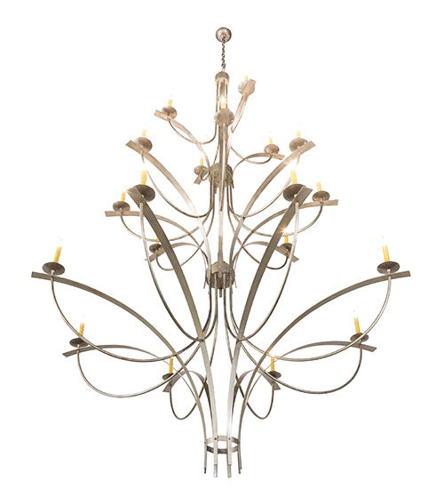 Meyda Lighting Corfe 74" 20-Light Champagne Toast Chandelier With Amber Faux Candlelight