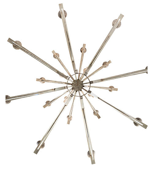 Meyda Lighting Corfe 74" 20-Light Champagne Toast Chandelier With Amber Faux Candlelight