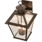 Meyda Lighting Corinna 11" 3-Light Antique Rust Wall Sconce With Clear Seeded Shade Glass