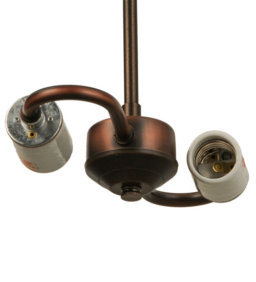 Meyda Lighting Corinth 20" 2-Light Mahogany Bronze Inverted Pendant Light With White Marble Idalight Shade
