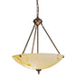 Meyda Lighting Corinth 20" 2-Light Mahogany Bronze Inverted Pendant Light With White Marble Idalight Shade