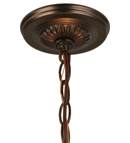 Meyda Lighting Corinth 20" 2-Light Mahogany Bronze Inverted Pendant Light With White Marble Idalight Shade