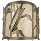 Meyda Lighting Corn 17" LED Antique Copper Wall Sconce With Silver Mica Shade Glass