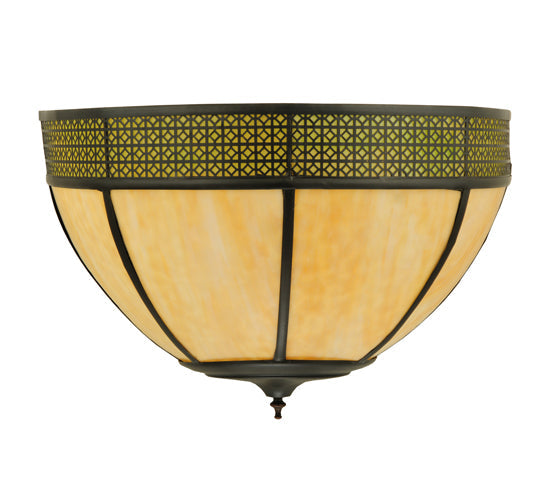 Meyda Lighting Coronation 24" 4-Light Craftsman Brown Wall Sconce With Beige & Avacado Art Shade Glass