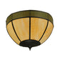Meyda Lighting Coronation 24" 4-Light Craftsman Brown Wall Sconce With Beige & Avacado Art Shade Glass