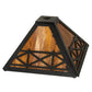 Meyda Lighting Corral 16" Textured Black Frame With Honey Amber Shade Glass