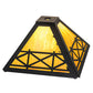 Meyda Lighting Corral 16" Textured Black Frame With Honey Amber Shade Glass