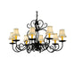 Meyda Lighting Corrina 36" 8-Light Blackwash Chandelier With Cream Textrene Shade