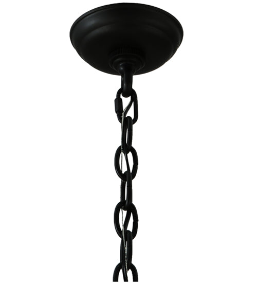 Meyda Lighting Corrina 36" 8-Light Blackwash Chandelier With Cream Textrene Shade