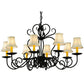 Meyda Lighting Corrina 36" 8-Light Blackwash Chandelier With Cream Textrene Shade