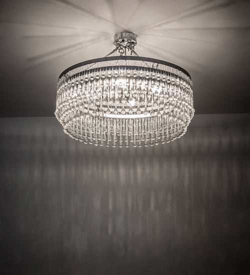Meyda Lighting Corsica 35" 4-Light Antique Iron Ore Chandelier With Clear Shade Glass