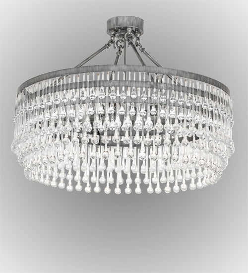 Meyda Lighting Corsica 35" 4-Light Antique Iron Ore Chandelier With Clear Shade Glass