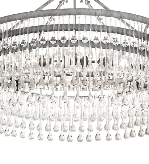 Meyda Lighting Corsica 35" 4-Light Antique Iron Ore Chandelier With Clear Shade Glass