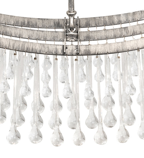 Meyda Lighting Corsica 35" 4-Light Antique Iron Ore Chandelier With Clear Shade Glass