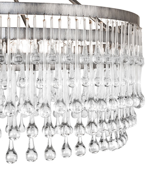 Meyda Lighting Corsica 35" 4-Light Antique Iron Ore Chandelier With Clear Shade Glass